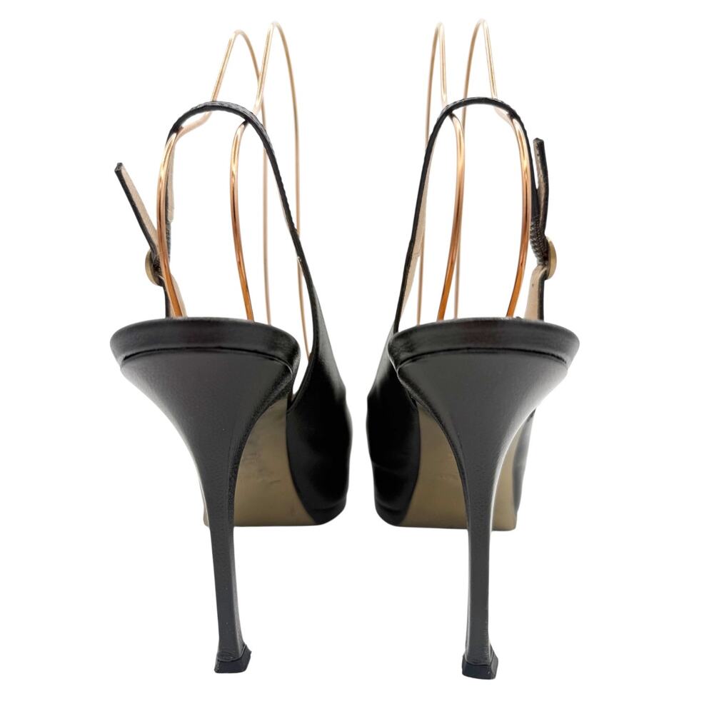 Saint Laurent YSL Tribtoo Leather Platform Pumps Black Heels Size 40 US 10 - Picture 10 of 16